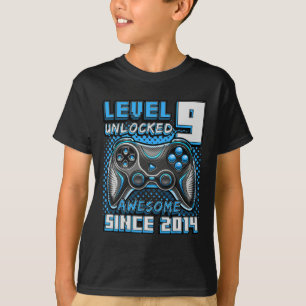 9 Ontgrendeld Geweldige 2014 Video Game 9th Birthd T-shirt