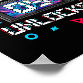 9 Ontgrendelde Gamer 9e Verjaardag Gift Video Game Poster (Hoek)