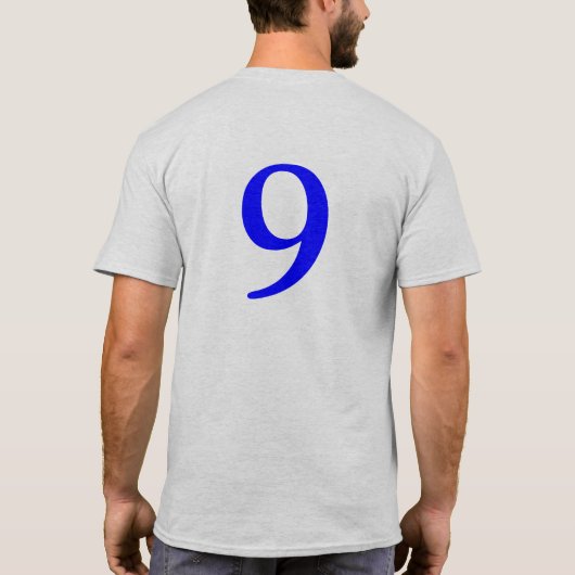 9 op achterzijde t-shirt (Achterkant)