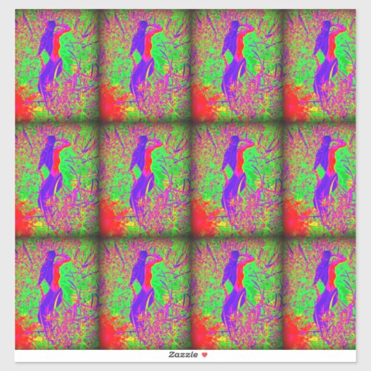 9 paarse bruine hippie mermaid sticker (Vel)