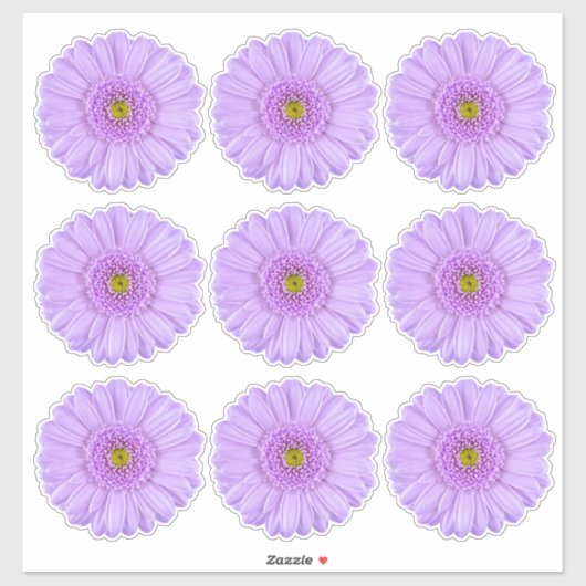 9 Paarse Gerber Madeliefjes Flower Kiss-Cut Sticke Sticker (Vel)