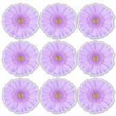 9 paarse Gerber-Margriet Bloem Kiss-Cut Stickers (Voorkant)