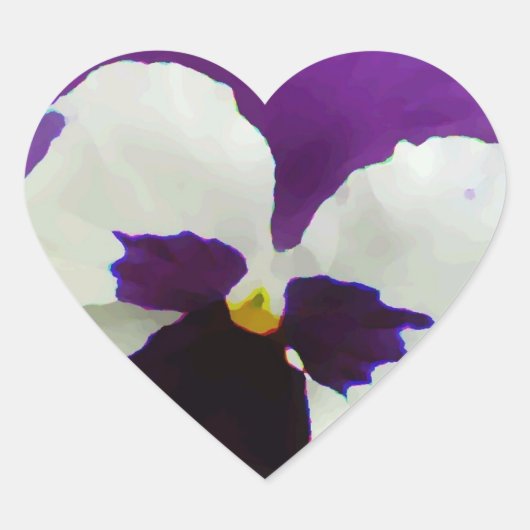 9 Paarse witte geschilderde panty Hart Sticker (Voorkant)