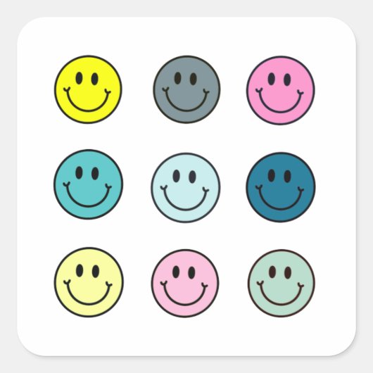9-Pack stickers Pastel Roze Blauw Groen 90's (Voorkant)