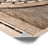 9 Panel Sepia Version de L'Isle Wereldkaart Lijst Poster (Hoek)