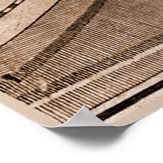 9 Panel Sepia Version de L'Isle Wereldkaart Lijst  Poster (Hoek)