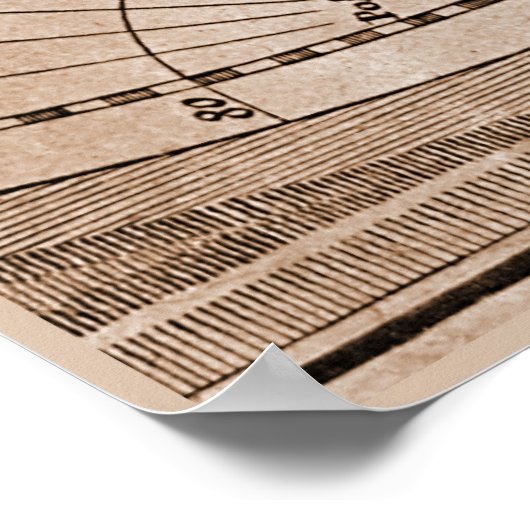 9 Panel Sepia Version de L'Isle Wereldkaart Lijst Poster (Hoek)