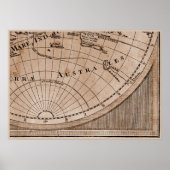 9 Panel Sepia Version de L'Isle Wereldkaart Lijst Poster (Voorkant)