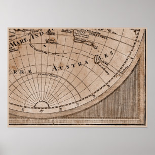 9 Panel Sepia Version de L'Isle Wereldkaart Lijst  Poster