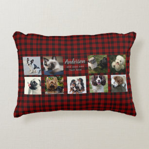 9 PET Foto Collage Bufffalo Plaid Instagram Gift Decoratief Kussen