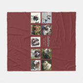 9 PET-herdenkingsfoto-collage Instagram-naamcadeau Fleece Deken (Voorkant (Horizontaal))