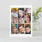 9 photo add message white bedankkaart (Staand voorkant)