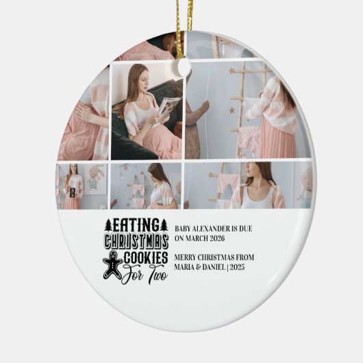9 Photo Christmas Cookies for 2 Pregnancy  Keramisch Ornament (Links)