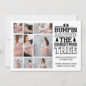 9 Photo Christmas Tree Pregnancy Announcement Feestdagenkaart (Voorkant)