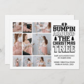 9 Photo Christmas Tree Pregnancy Announcement Feestdagenkaart (Voorkant / Achterkant)