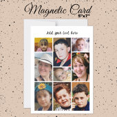 9 photo collage add text white magnetic card magnetische uitnodiging