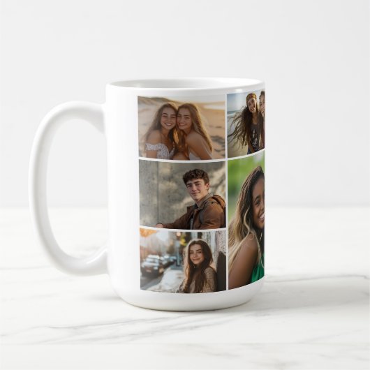 9 Photo Collage Gallery Grid -- Wit Koffiemok (Links)