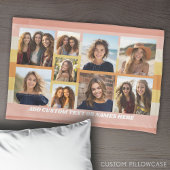 9 Photo Collage Minimalist - Gouden Koraal Strepen Kussensloop