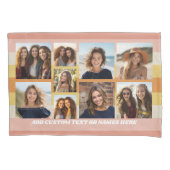 9 Photo Collage Minimalist - Gouden Koraal Strepen Kussensloop (Voorkant)