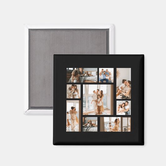 9 Photo Collage Template  Magneet (Voorkant / Achterkant)