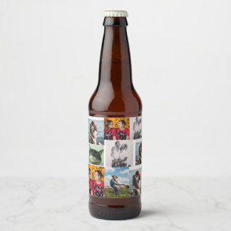 9 Photo Custom Personalized Collage Bier Etiket