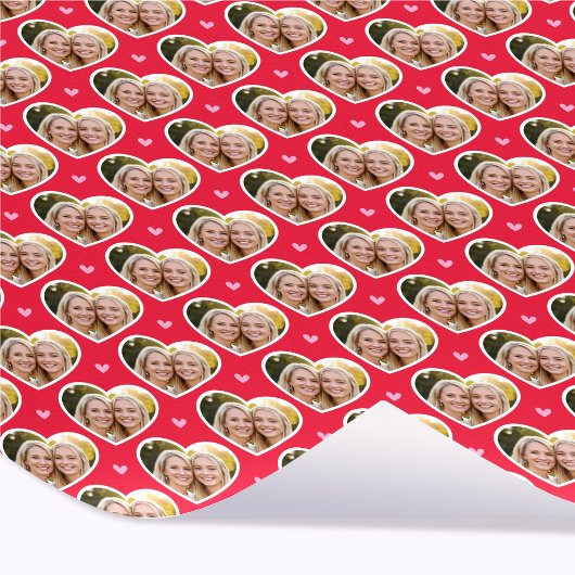 9 Photo Cute Love Heart Elegant Red Pink Pattern Cadeaupapier