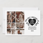 9 Photo Heart First Christmas as Mr & Mrs Feestdagenkaart (Voorkant)