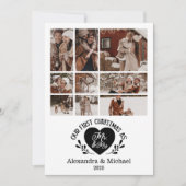 9 Photo Heart First Christmas as Mr & Mrs Feestdagenkaart (Voorkant)