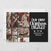 9 Photo Minimalist First Christmas Engaged Feestdagenkaart (Voorkant)