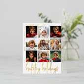 9 Photo Offset - Prettige feestdagen - zwart en go (Staand Voorkant)