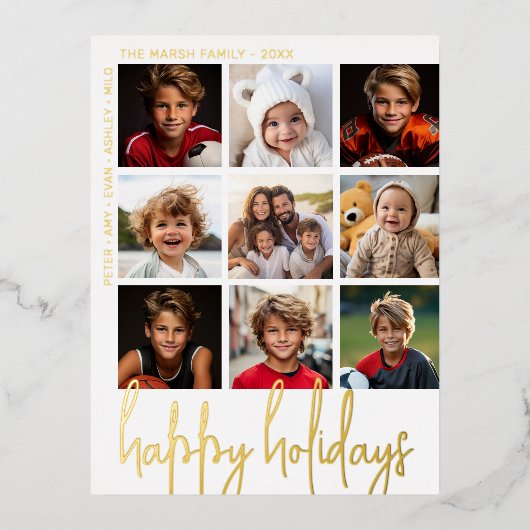 9 Photo Offset - Prettige feestdagen - zwart en go (Voorkant)