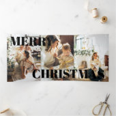 9 Photo Oh What Fun Merry Christmas Personalized Drieluik Wenskaart (Binnen)