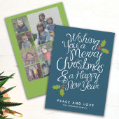 9 Photo Whimsical Calligraphy kerst HNY Feestdagenkaart