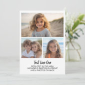 9 Photos - 3 Front, 6 Back - Black Text on White Kaart (Staand voorkant)