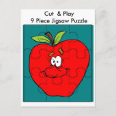 9 Piece Cut & Play Apple Puzzle Briefkaart (Voorkant)