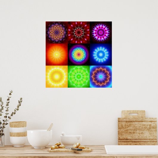 9 Powermandalas Poster (Keuken)