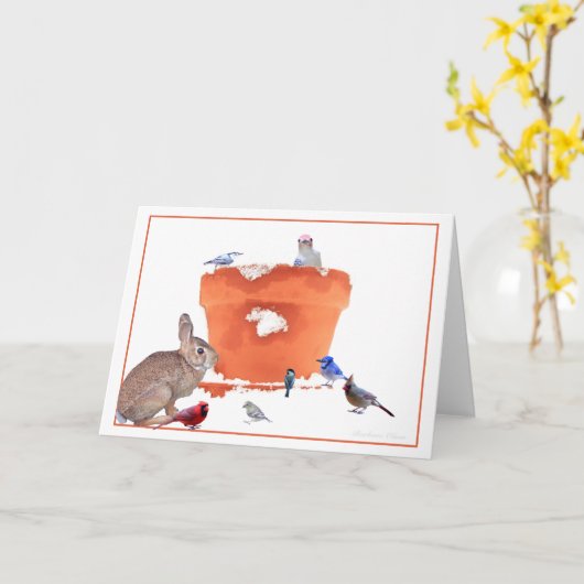 #9 Rabbit - vogels onder een tuinpot: Thoreau quot Kaart (Gele Bloem)