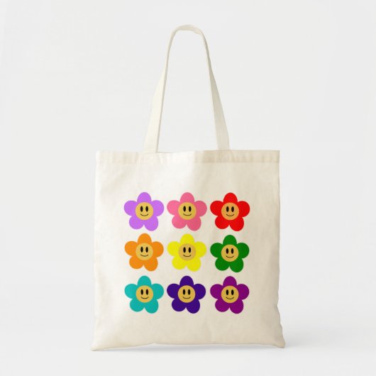 9 Rainbow Pride Color Flowers LGBT Tote Bag (Voorkant)