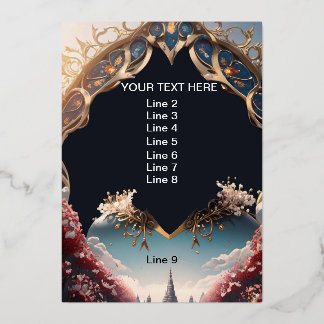 9 regels van Gepersonaliseerd tekst sprookje bruil Folie Uitnodiging