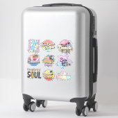 9 Retro Neon Tropische Zomer Strand Sticker (Koffer)