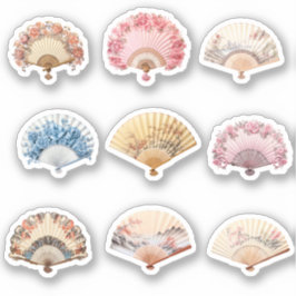 9 Rococo Hand Fan Custom-Cut Vinyl Sticker