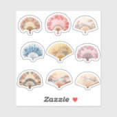 9 Rococo Hand Fan Custom-Cut Vinyl Sticker (Vel)