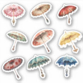 9 Rococo Parasol op maat gesneden vinyl Sticker (Voorkant)