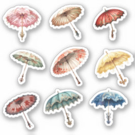 9 Rococo Parasol op maat gesneden vinyl Sticker
