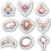 9 Rococo sieraden op maat gesneden vinyl Sticker (Voorkant)