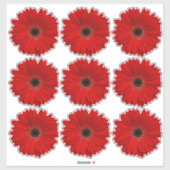 9 Rode Gerber Madelief Kus-Cut Stickers (Vel)