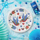 9"Rond document Bord Traditional Bird Tattoo Sparr (Feest)