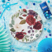 9"Rond Document Bord Witte Roses Goud Geometrisch (Feest)