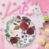 9"Rond Document Bord Witte Roses Goud Geometrisch (Feest)