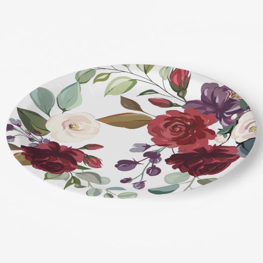 9"Rond Document Bord Witte Roses Goud Geometrisch (Gekanteld)